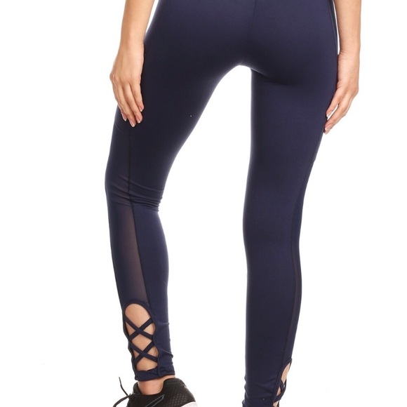HP! Shosho Medium Navy Workout Active Leggings - Picture 6 of 8